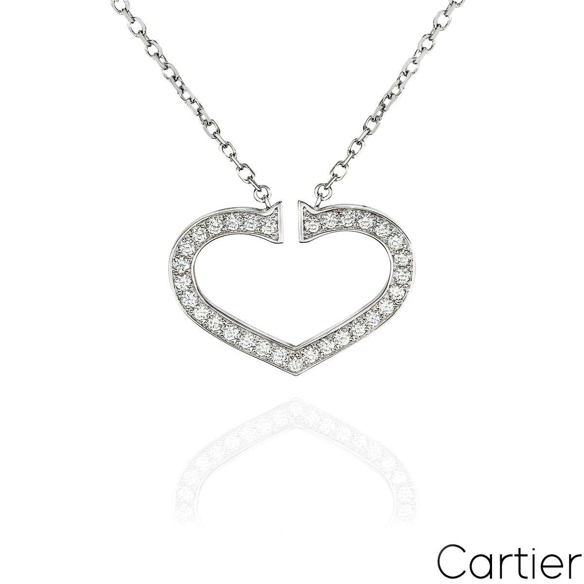 Cartier White Gold Diamond Hearts and Symbols Necklace 0.58ct G+/VS B3040600 Cartier White Gold Diamond Hearts and Symbols Necklace 0.58ct G+/VS B3040600